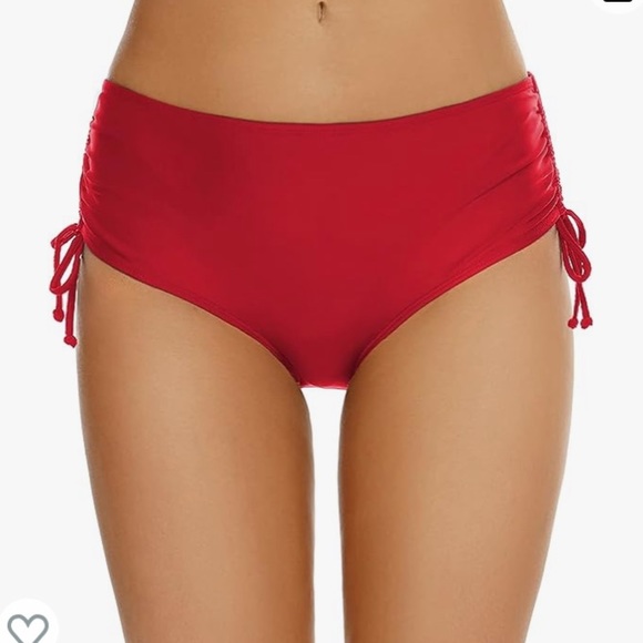 Bonneuitbebe Red Ruched Bikini Bottom Size M NWT - Picture 2 of 9